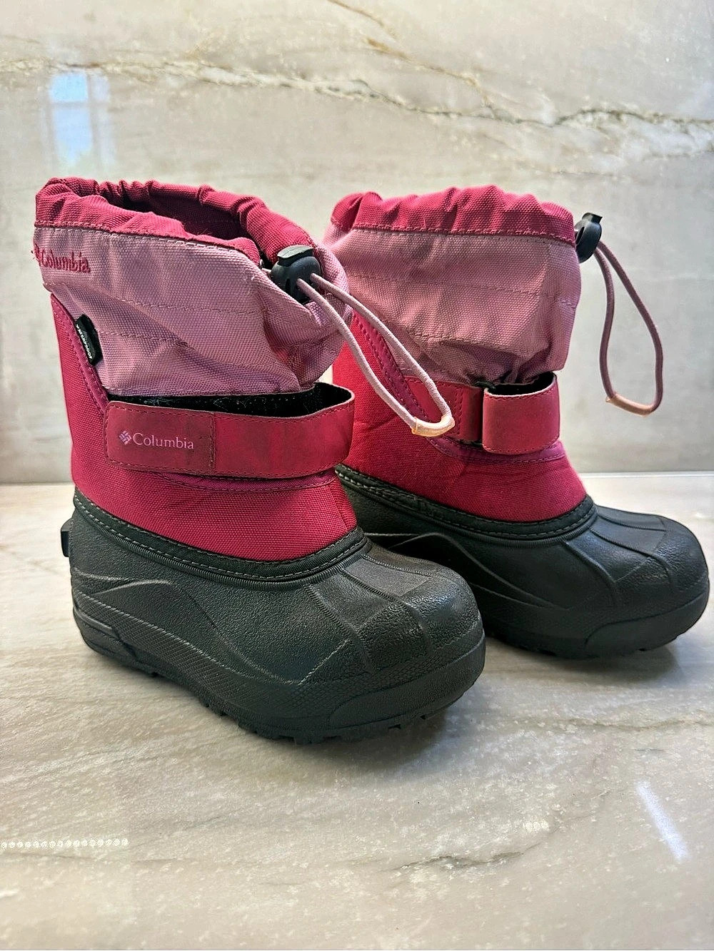 Columbia Powderbug Snowlite Boot Kids Pink & Black- size toddler girls 10